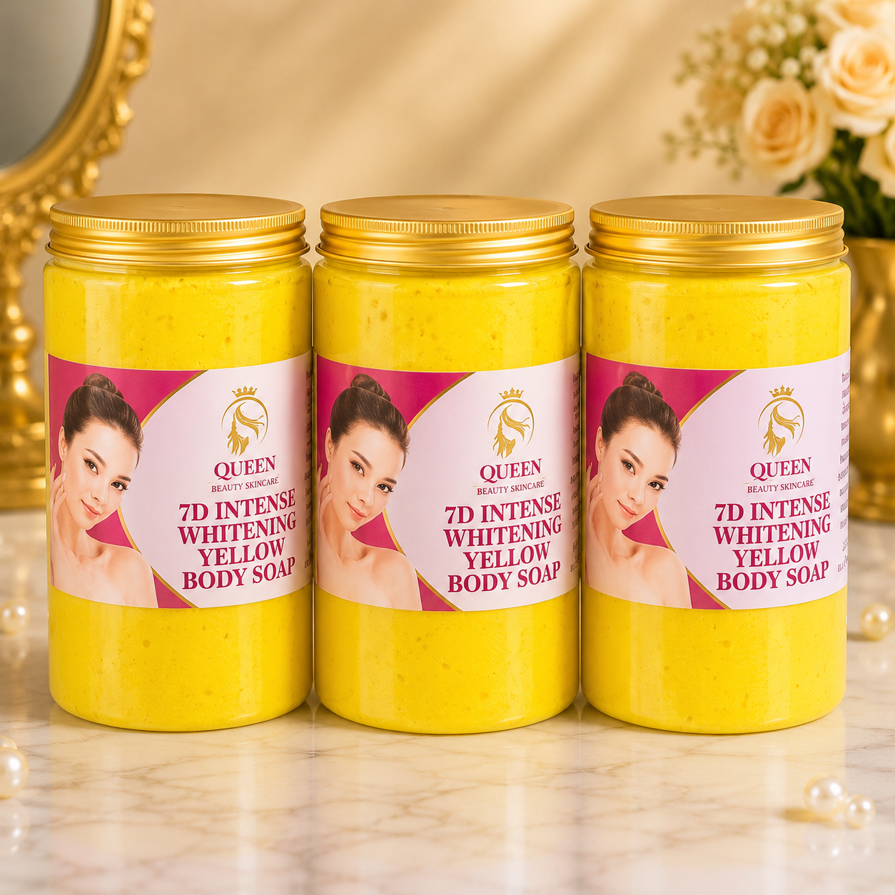 7D Intense Whitening Yellow Tone Body Soap - 1 Liter