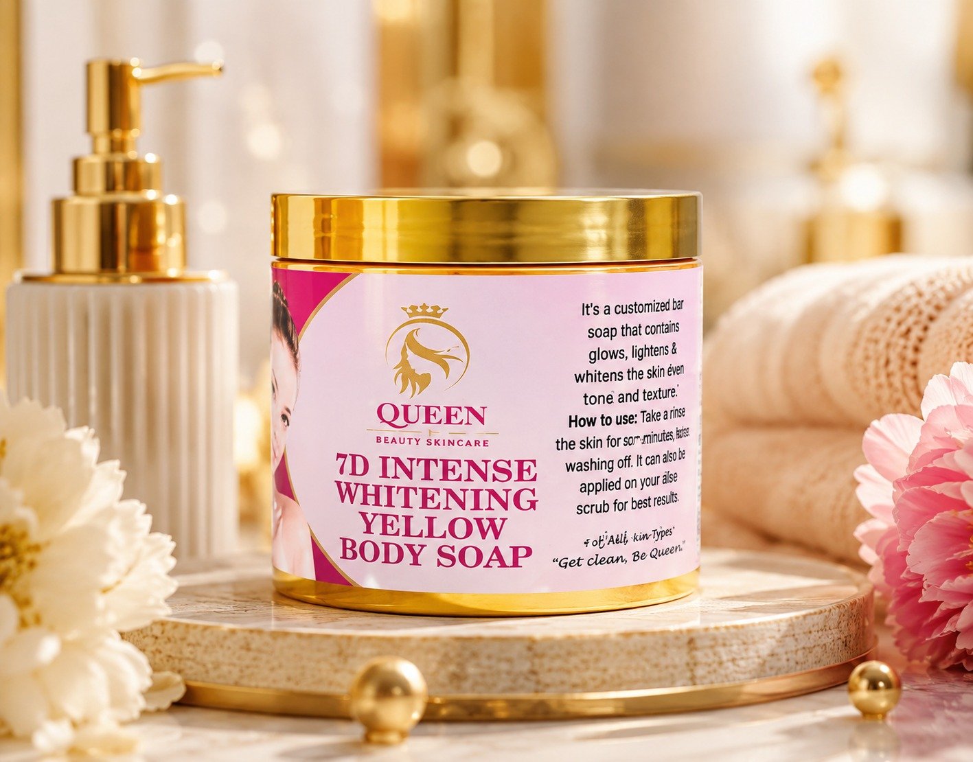 7D Intense Whitening Yellow Tone Body Soap – 500ml